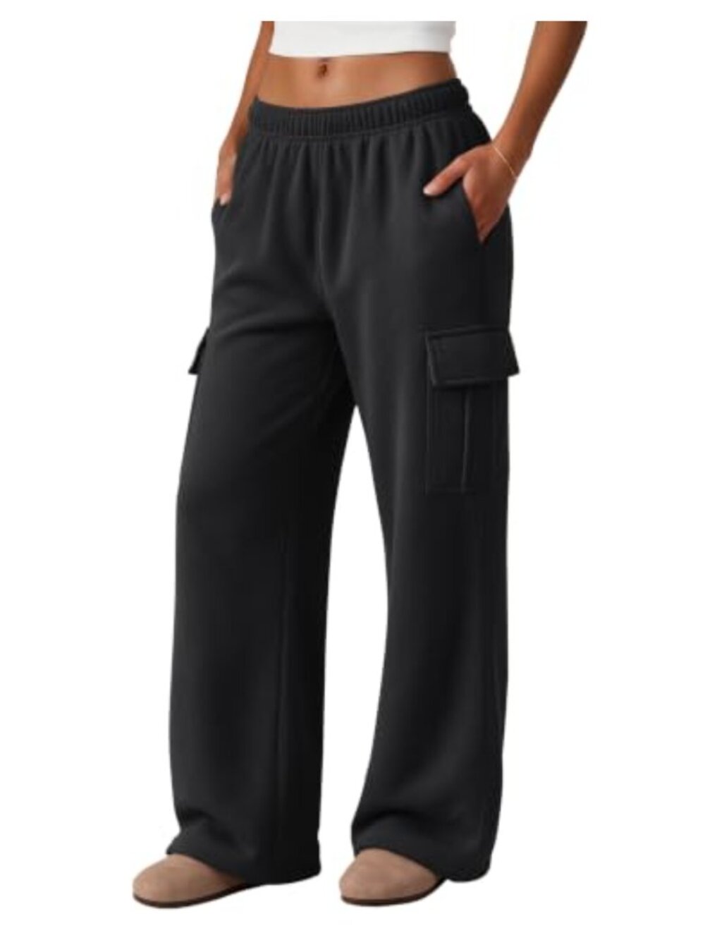 Womens Cargo Sweatpants High Waisted Baggy Lounge Joggers